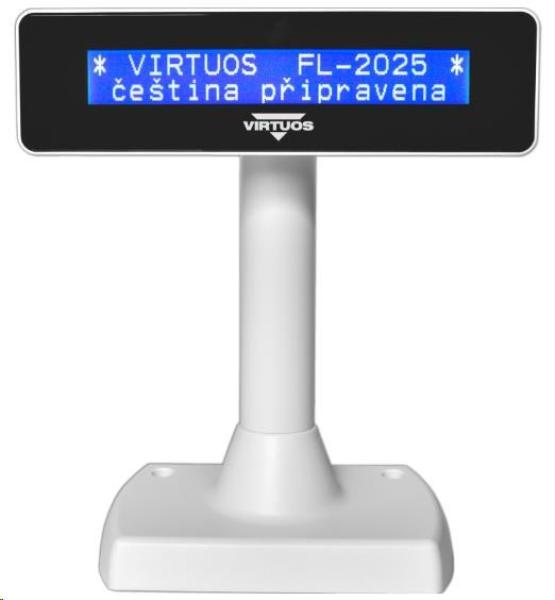 Virtuos zákaznícky displej Virtuos FL-2025MB 2x20,  RS232,  biely