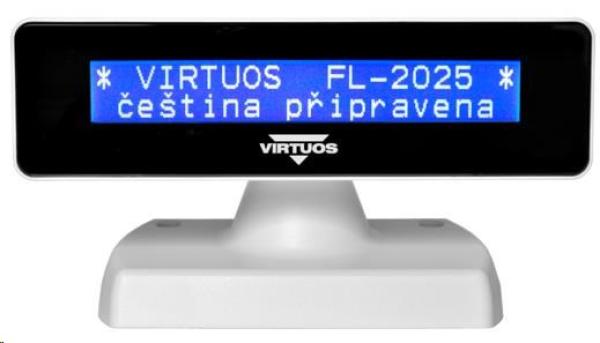 Virtuos zákaznícky displej Virtuos FL-2025MB 2x20,  RS232,  biely2