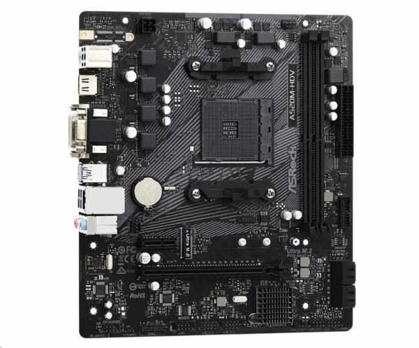 ASRock MB Sc AM4 A520M-HDV,  AMD A520M,  2xDDR4,  HDMI,  DVI3