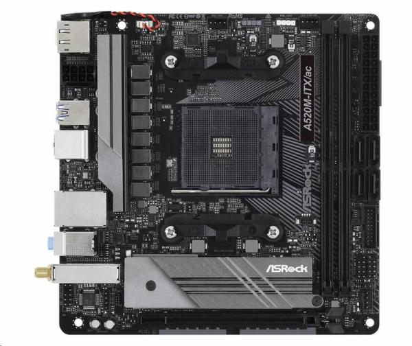 ASRock MB Sc AM4 A520M-ITX/ AC,  AMD A520,  2xDDR4,  HDMI,  DP