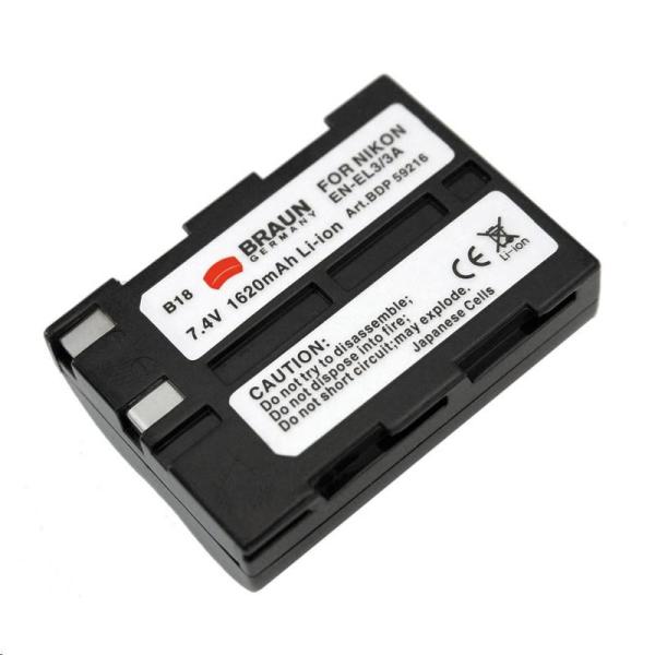 Braun akumulátor NIKON EN-EL3,  EL3a,  FUJI NP-150,  1620mAh
