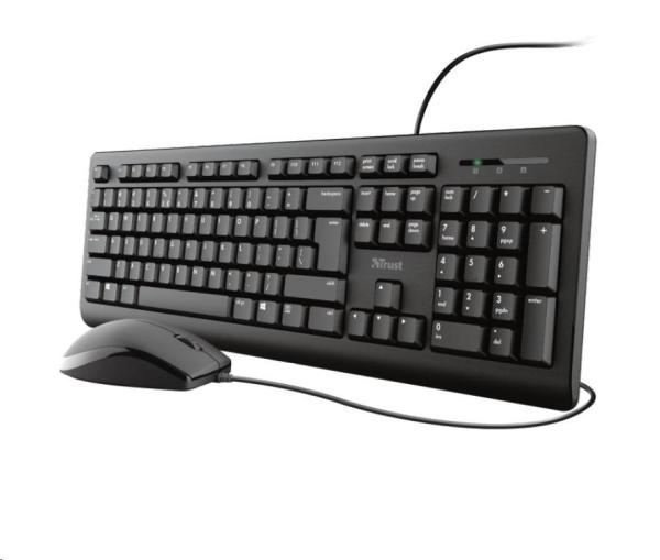 TRUST set klávesnica + myš PRIMO,  USB,  US