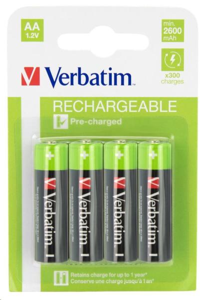 VERBATIM Nabíjecí baterie AA Premium 4-Pack  2500 mAh2