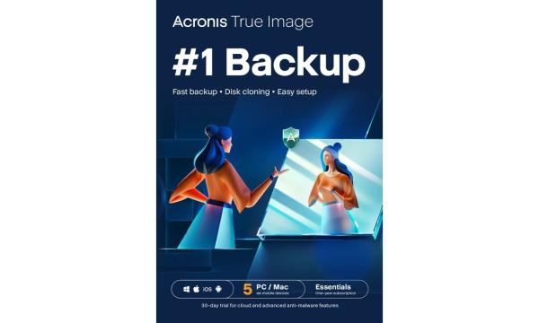 Acronis True Image Essentials Predplatné 5 počítačov - 1 rok predplatného ESD