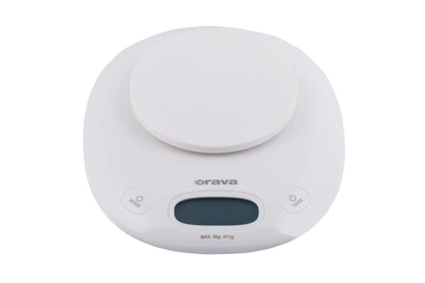 ORAVA EV-14 digitální kuchyňská váha s miskou,  LCD displej,  funkce TARE,  přesnost 1 g1