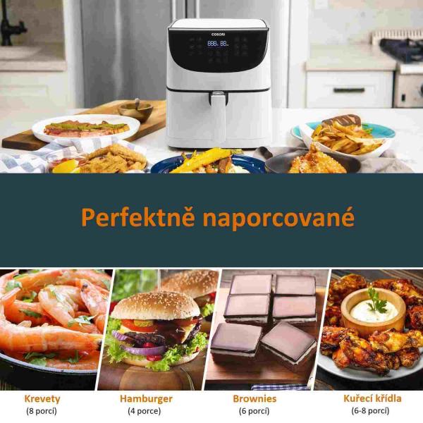 Cosori CP158-AF PREMIUM –  5.5L horkovzdušná fritéza + 5x špíz a gril. rošt,  white3