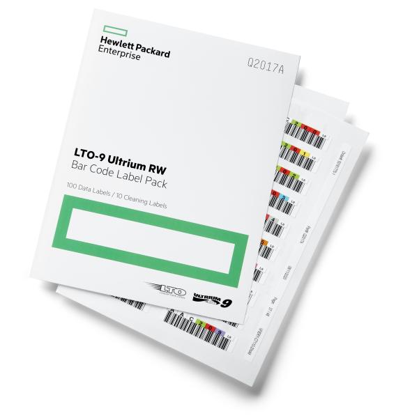 HPE LTO-9 Ultrium RW Bar Code Label Pack (Q2017A) (100 data labels,  

10 cleaning labels)