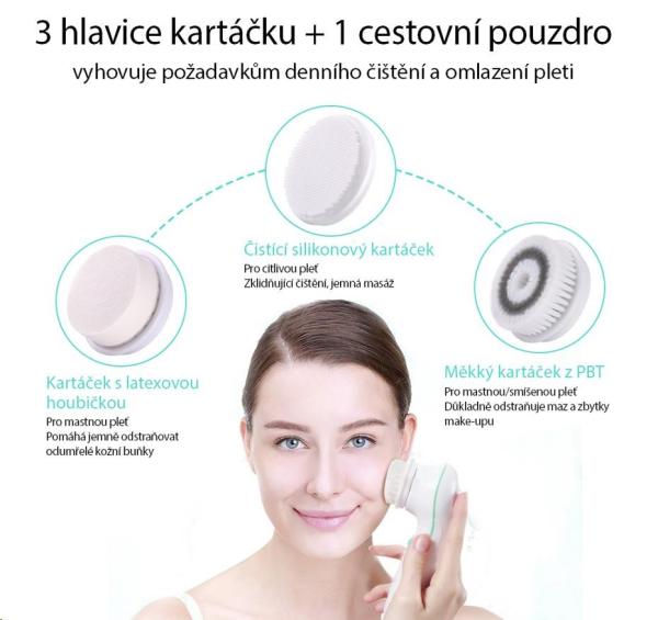 TOUCHBeauty 0759A Čisticí kartáč na pleť 3v1 růžový5
