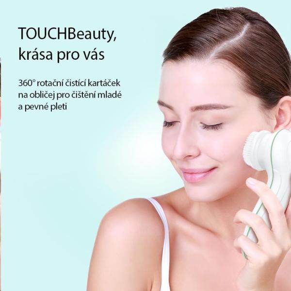 TOUCHBeauty 0759A Čisticí kartáč na pleť 3v1 růžový2