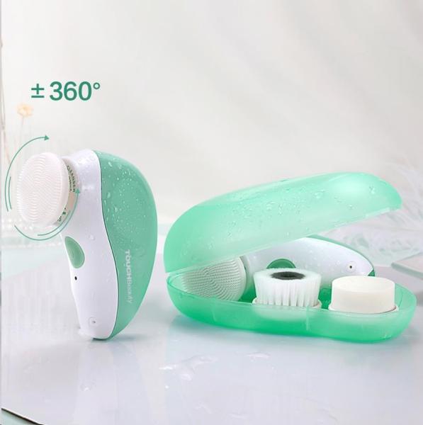 TOUCHBeauty 1387A Čisticí kartáč na pleť 3v1 zelený4