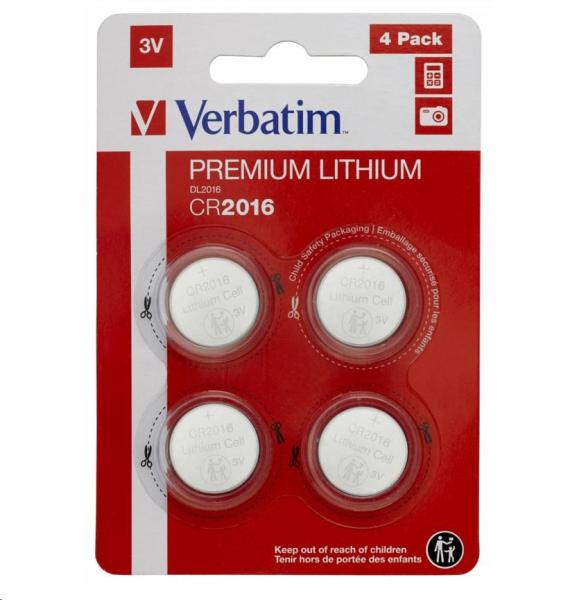 VERBATIM Lithium baterie CR2016 3V 4 Pack1