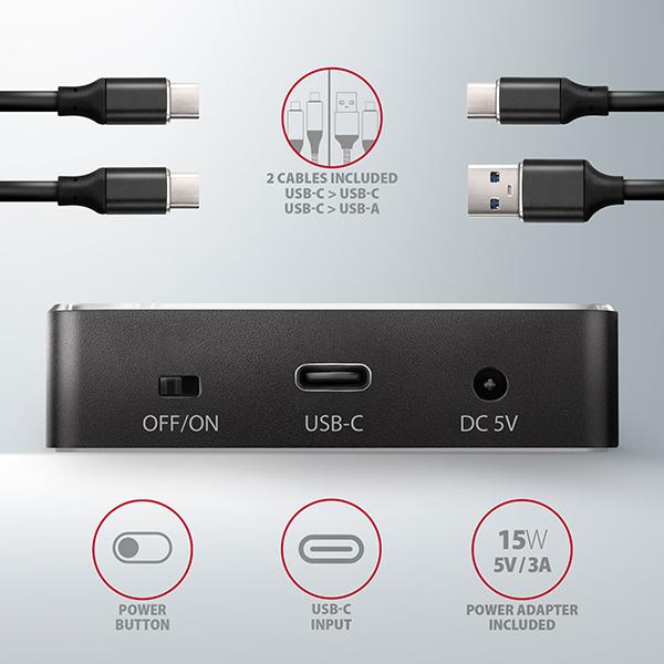 AXAGON ADSA-M2C,  USB-C 3.2 Gen 2 - 2x M.2 dokovacie stanice NVMe SSD CLONE MASTER6