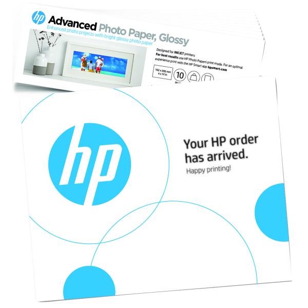 HP Advanced Photo Paper,  Gloss (4x12 in; 10 x 30, 5 cm) – 10 sheets