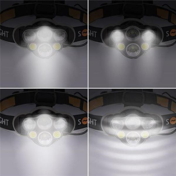 Solight LED čelová nabíjecí svítilna,  550lm,  Li-Ion,  USB6