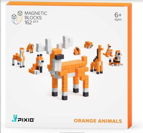 PIXIO Orange Animals magnetická stavebnice