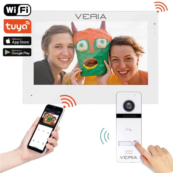 Veria SET Videotelefon  3001-W (Wi-Fi) bílý + vstupní stanice  3011