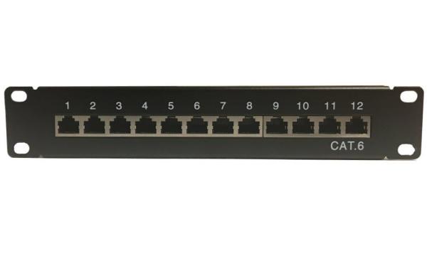 10" Patch panel XtendLan 12port,  STP,  Cat6,  krone,  černý2
