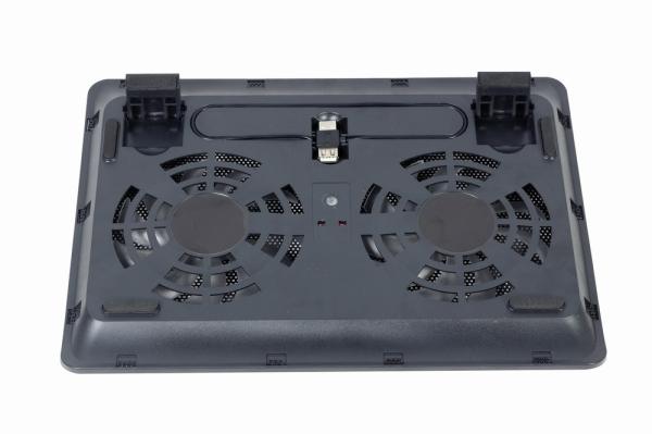 Stojan na notebook GEMBIRD NBS-2F15-05,  pre notebooky do 15, 6",  LED,  čierny