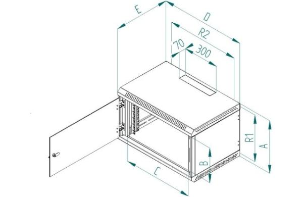 19" jednodielny rack TRITON 12U/ 400 mm,  čierny3