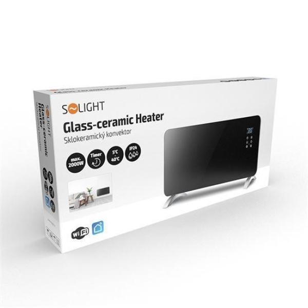 Solight horkovzdušný konvektor sklokeramický 2000W,  WiFi,  LCD,  nastavitelný termostat,  časovač1