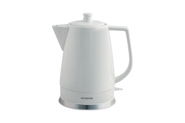 Orava VK-3813 W rychlovarná konvice,  1500 W,  1.5 l,  kermická,  automatické vypnutí,  bílá
