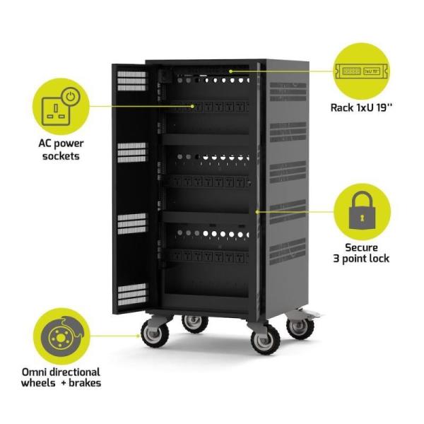 PORT nabíjecí skříňka pro 30 notebooků + 1 Rack U19",  černá-béžová3