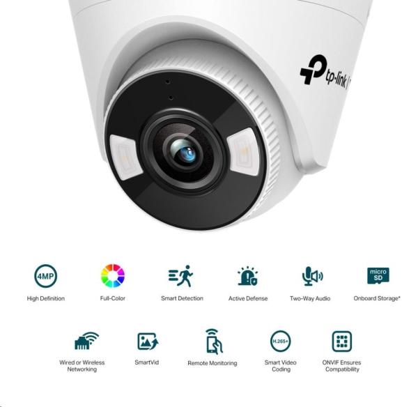 TP-Link VIGI C440(2.8mm),  4MP,  Turret,  PoE,  IR 30m,  Micro SD card4