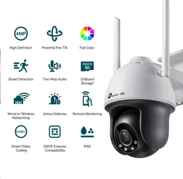 TP-Link VIGI C540-W(4mm),  4MP,  PTZ,  IR 30m,  WIFI,  Micro SD card3