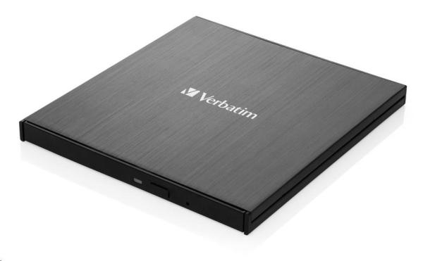 VERBATIM externí mechanika Slimline Blu-ray Writer (USB-C,  USB 3.0)  Zdarma BR Disc 25GB (CD DVD BD + NERO