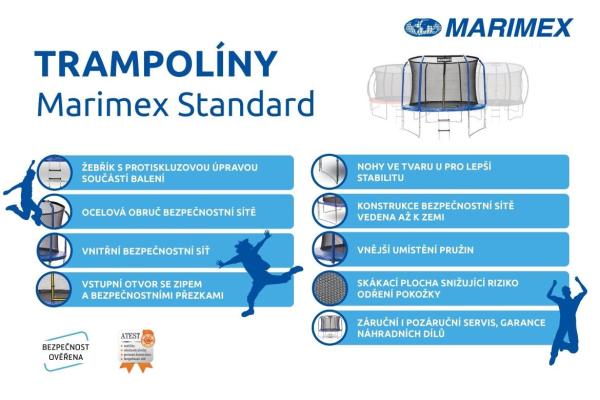 Marimex Standard trampolína 244 cm + ochranná síť + schůdky ZDARMA3