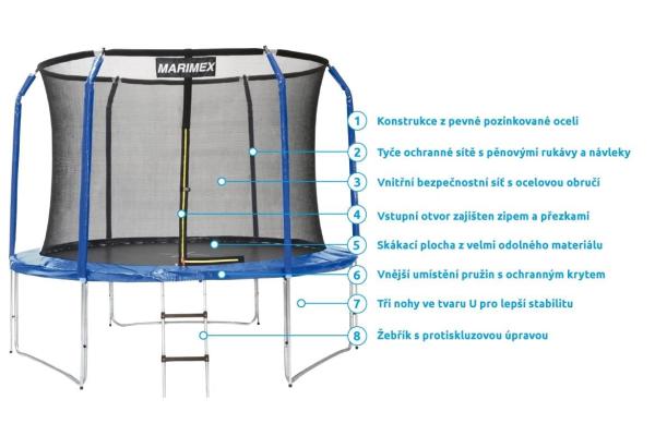 Marimex Standard trampolína 305 cm + vnitřní ochranná síť + schůdky ZDARMA6