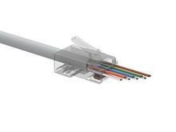 Solarix Univerzální EASY konektor RJ45 CAT5E UTP 8p8c na drát i licnu /  100 ks SXRJ45-5E-UTP-EASY