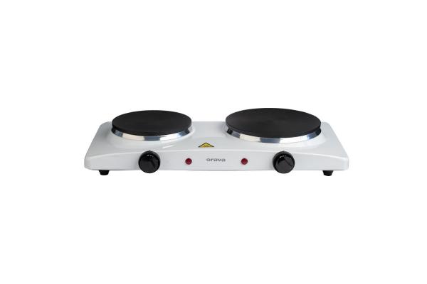 Orava VP-91 W elektrický vařič,  1500 W,  regulace teploty,  2 plotýnky,  manuální ovládání,  průměr 185 a 155 mm,  bílá0