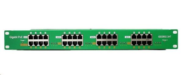 POE injektor aktivní - 16x 1Gb/ s,  stíněný,  svorkovnice,  802.3af/ at