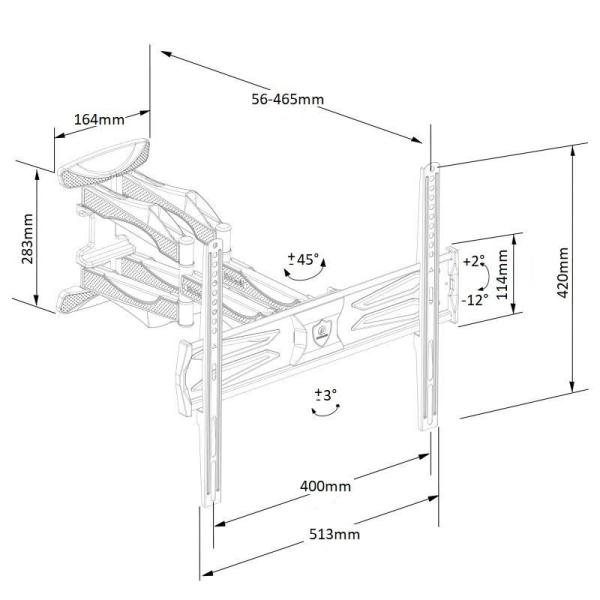 Dizajnový držák na Tv 32-60" Ergosolid CEROS-R32