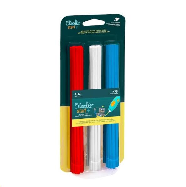 3Doodler náplň ECO-PCL pro 3D pero Start+ 75ks - červená,  modrá,  bílá