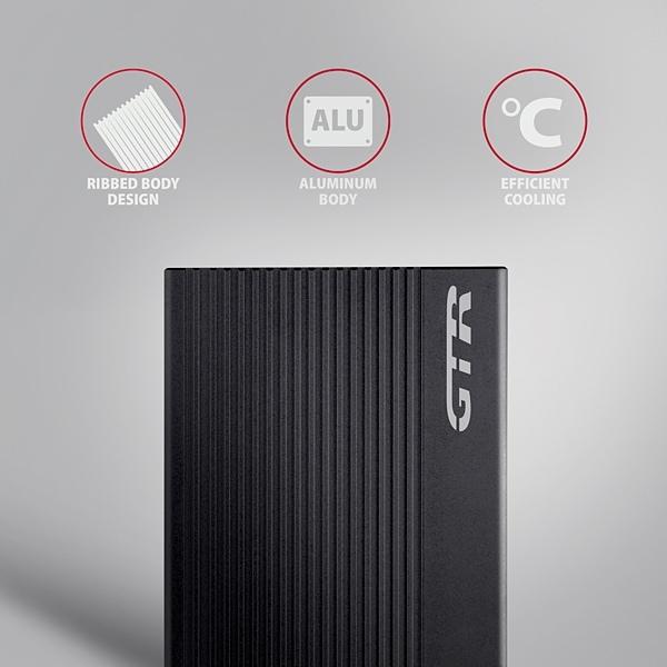 AXAGON EE25-GTR,  USB-C 10Gbps - SATA 6G 2.5" RIBBED box,  čierny2
