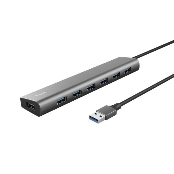 TRUST rozbočovač HALYX,  7portový rozbočovač USB 3.2 Gen1