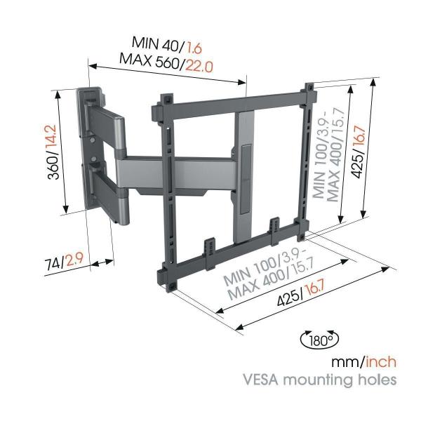 Vogel"s TVM 5445 TV rameno 3 klouby M bílé5