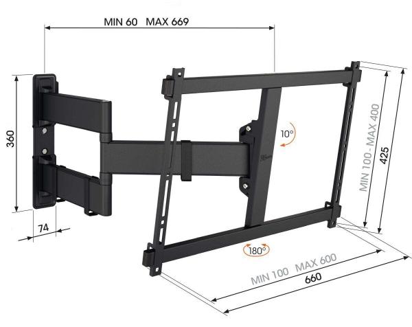 Vogel"s TVM 3843 TV rameno 3 klouby XL3