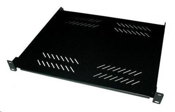 XtendLan 19" police s perforací 1U/ 400mm,  nosnost 25kg,  černá