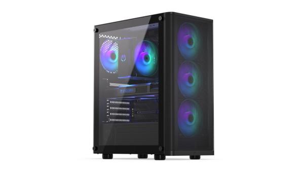 ENDORFY Case Ventum 200 ARGB,  Průhledná bočnice,  ATX,  4x120mm ARGB Fan,  černá