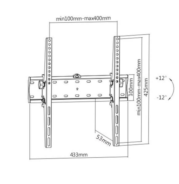 GEMBIRD Držák TV WM-55T-02,  32"-55" (40kg),  náklopný0
