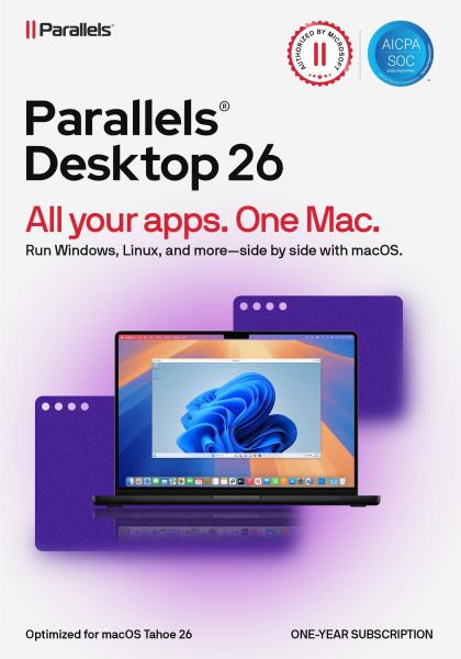 Parallels Desktop Subscription 1 Year,  EN/ FR/ DE/ IT/ ES/ PL/ CZ/ PT