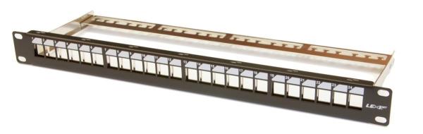 19" modulární patch panel LEXI-Net 24port,  černý