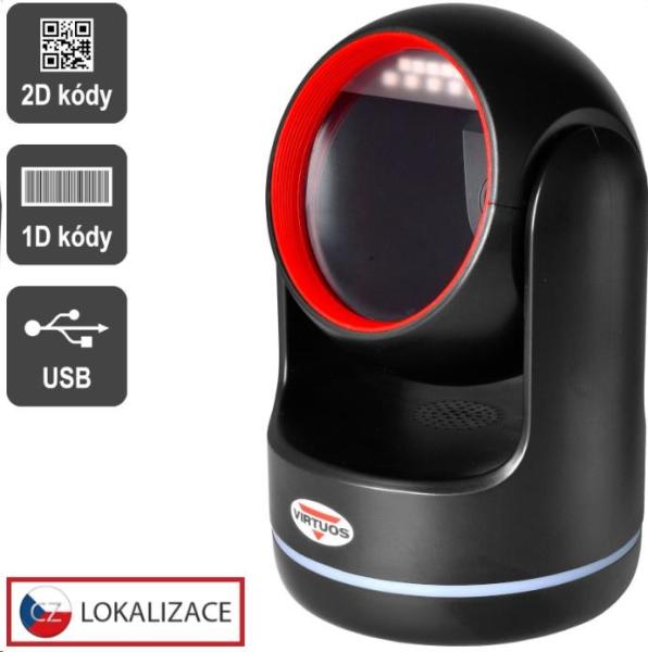 Virtuos CCD 2D čtečka Virtuos HT-861A,  stacionární,  USB,  černá