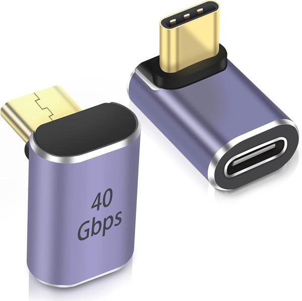 PremiumCord Adaptér USB-C na USB-C,  USB 4.0,  zahnutý 90°