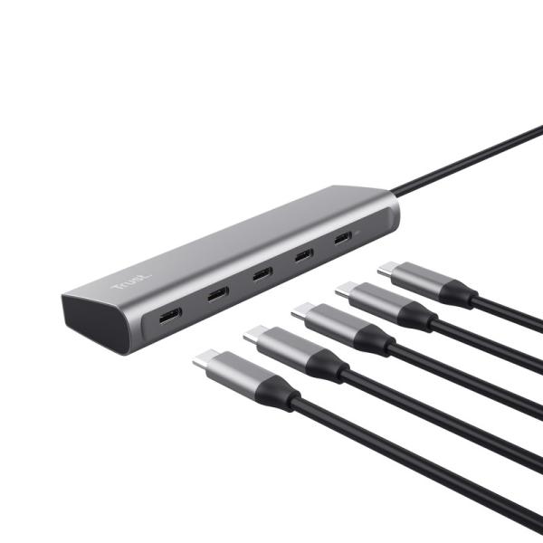 TRUST Rozbočovač Halyx Aluminium 5 Port USB 3.2 Gen1 Hub2