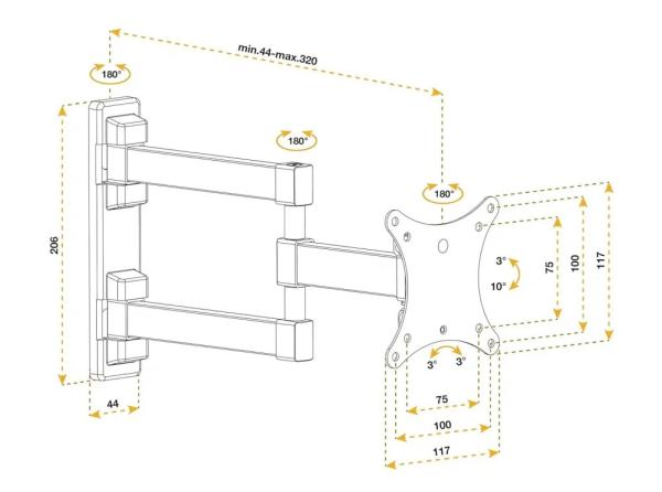 Držák Tv monitoru Fiber Mounts FM234
4