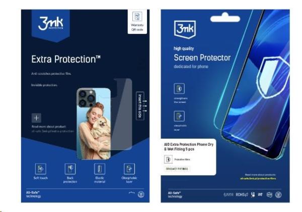 3mk All-Safe - AIO fólie Extra Protection Phone Dry & Wet Fitting,  5 ks